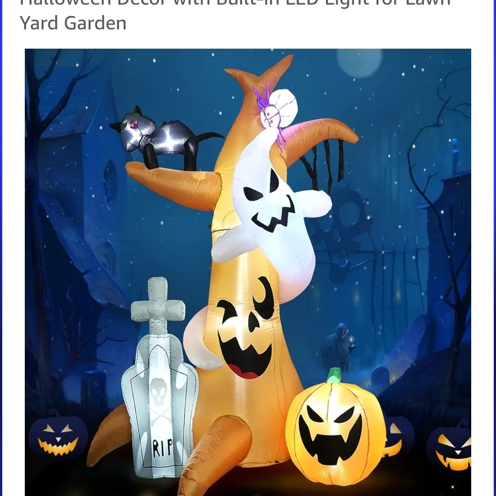 Halloween Inflatable Tree with Ghosts and Pumpkins